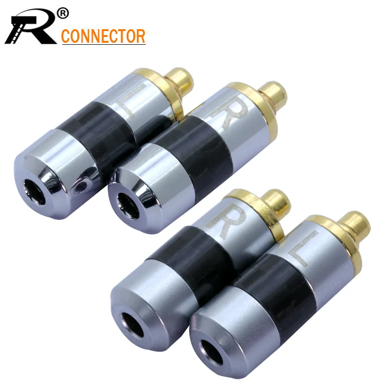 4 шт. разъем L/R MMCX штекер для наушников Shure ED5 SE535 Позолоченный с 2 мм проводным