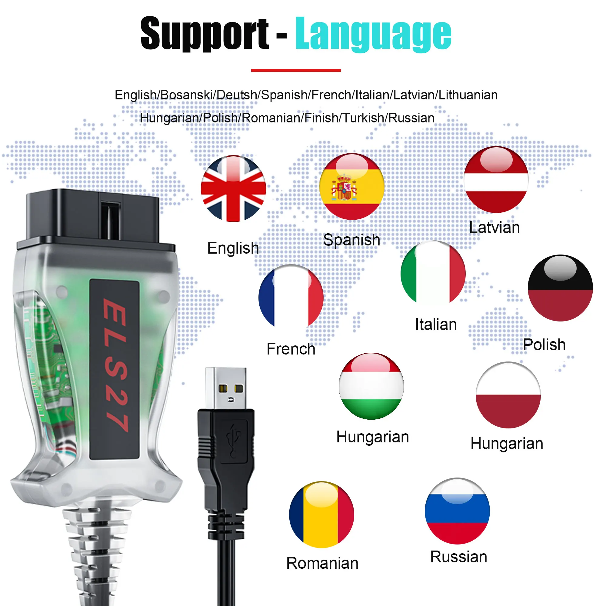 10 шт. OBD2 ELS27 сканер FORScan для Ford/Ma-zda/Lin-coln/Me-rcury поддержка & J2534 Диагностический