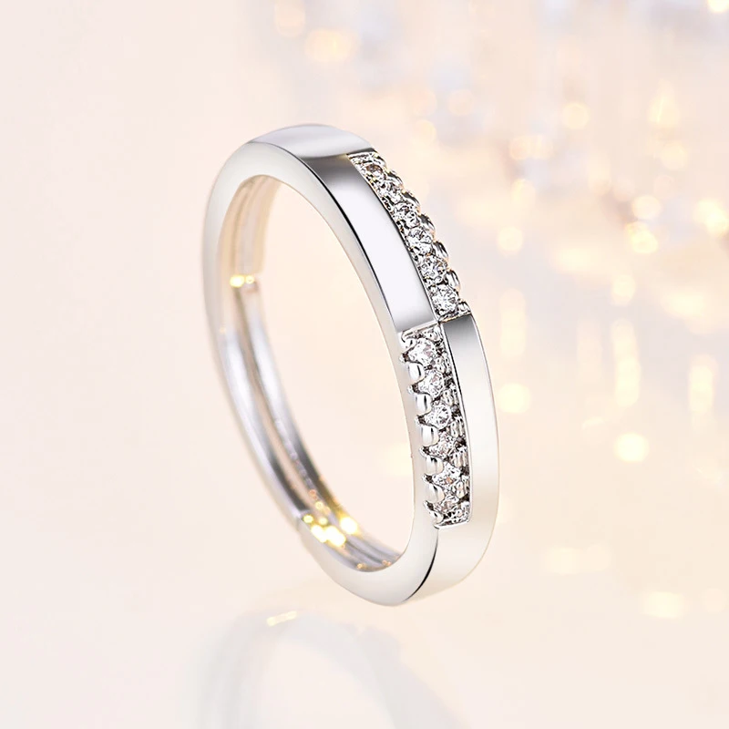 

Trendy Zircon Gemstone Ring for Women Wedding Party 925 Silver Jewelry Accessories Open Finger Rings Gifts Ornaments Wholesale