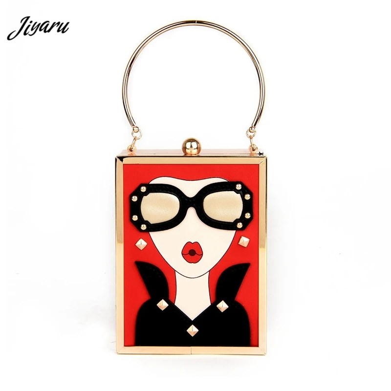 New 2019 Women Acrylic Evening Bags Luxury Ladies Handbags Fashion Female Mini Party Purse Clutch Glasses Girls Chain | Багаж и сумки
