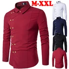 Рубашка Four Seasons мужская с скошенной пряжкой, двубортная сорочка неправильной формы, приталенная сорочка