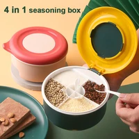 convenience seasoning box spice jars four compartment condiments storage pots storage tool for kitchen lxy9