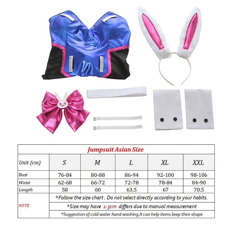 

Anime Game Dva Cosplay costume New 2020 Women Sexy Costume Song hana Bunny Girl Cotume Game OW Jumpsuit Women Romper