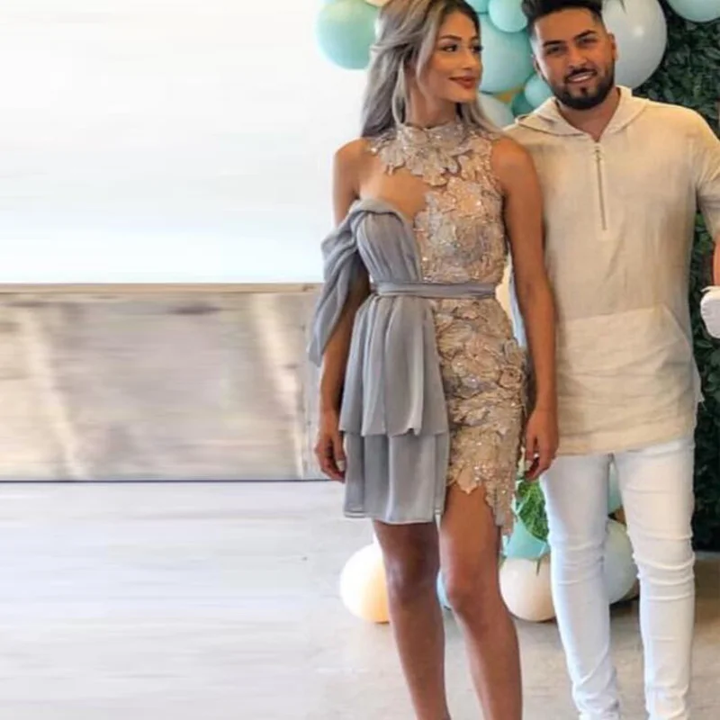 2020 модные вечерние официальные платья на одно плечо элегантное кружевное платье