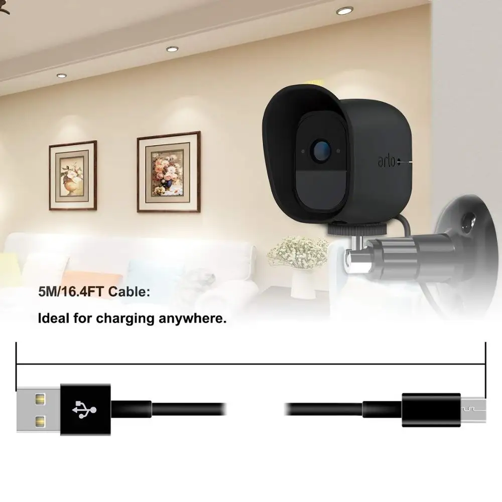 Сверхдлинный кабель Micro USB 5 м для Victure Camera YI Dome Furbo Dog Dropcam Wyze Cam Xbox PS4|Кабели