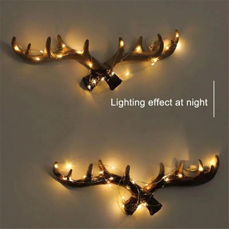 Винтажная настенная вешалка в форме рога из смолы для пальто креативный крючок