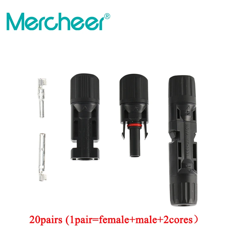 

20 пар солнечных разъемов плюс 1 пара гаечных ключей для мужчин и женщин использование для 2.5мм 2/4мм 2/6mm2 солнечных кабелей солнечных панелей в...