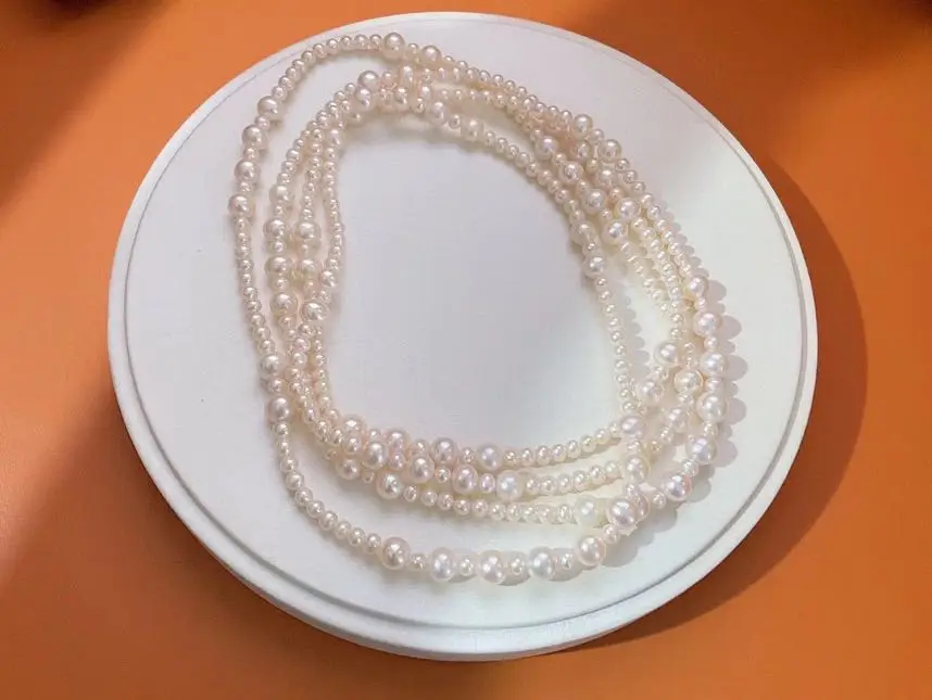 Новое ожерелье для свитера 4-9 мм прочная легсветильник цепь с пресноводным