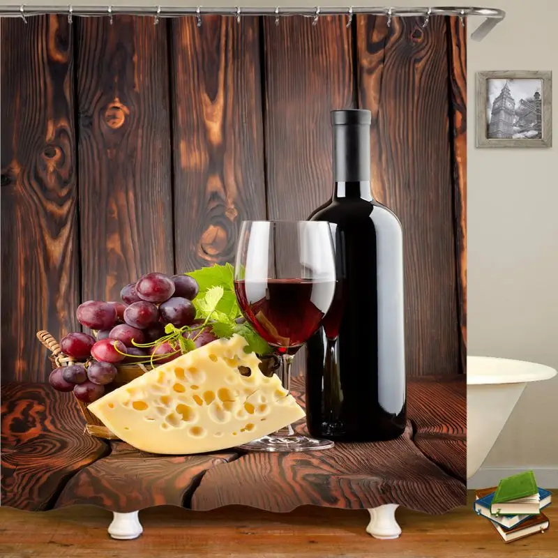 

3D Digital Printed Shower Curtains Bath Screen Valentine's Day Romantic Style Carpet Floor Combination Bathroom Toilet Mat New