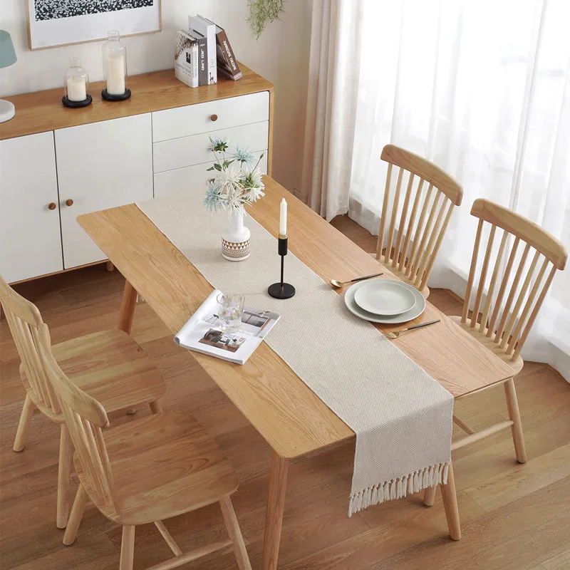 nordic style table runner handmade weave tablecloth household decoration tassel cotton tea table cover coffee table flag free global shipping