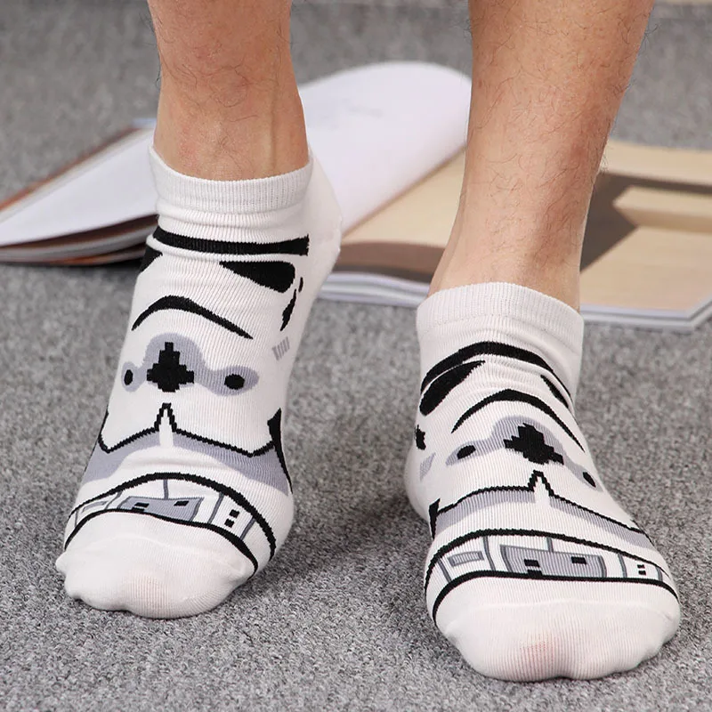 Звездные войны рыцарь мужские носки sox хлопок лодка поп Лето забавная Новинка черные компрессионные Лоферы носки chaussettes homme fantaisie