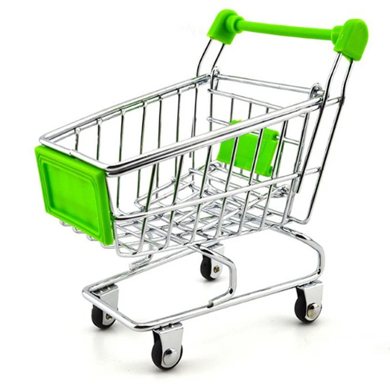 Игрушечная ручная тележка для супермаркета мини-корзина покупок настольная