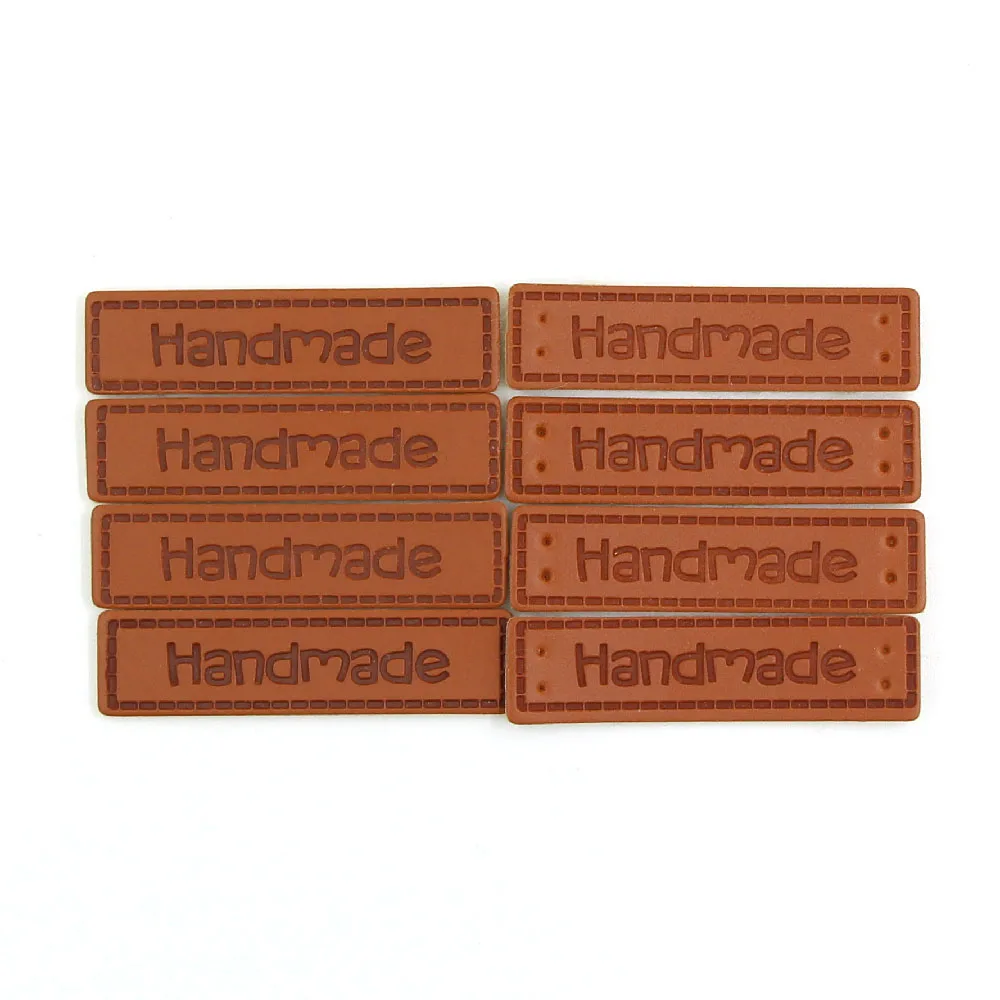 Прямоугольные бирки ручной работы 50 шт. ярлыки из искусственной кожи для одежды