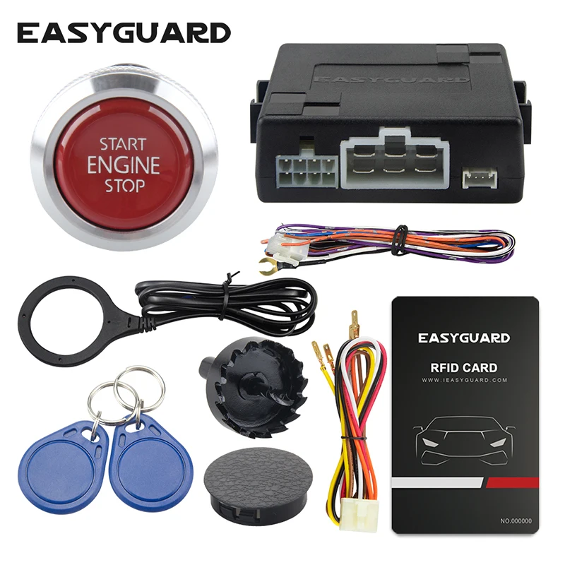 EASYGUARD RFID Автомобильная сигнализация с кнопкой запуска двигателя старт/стоп и