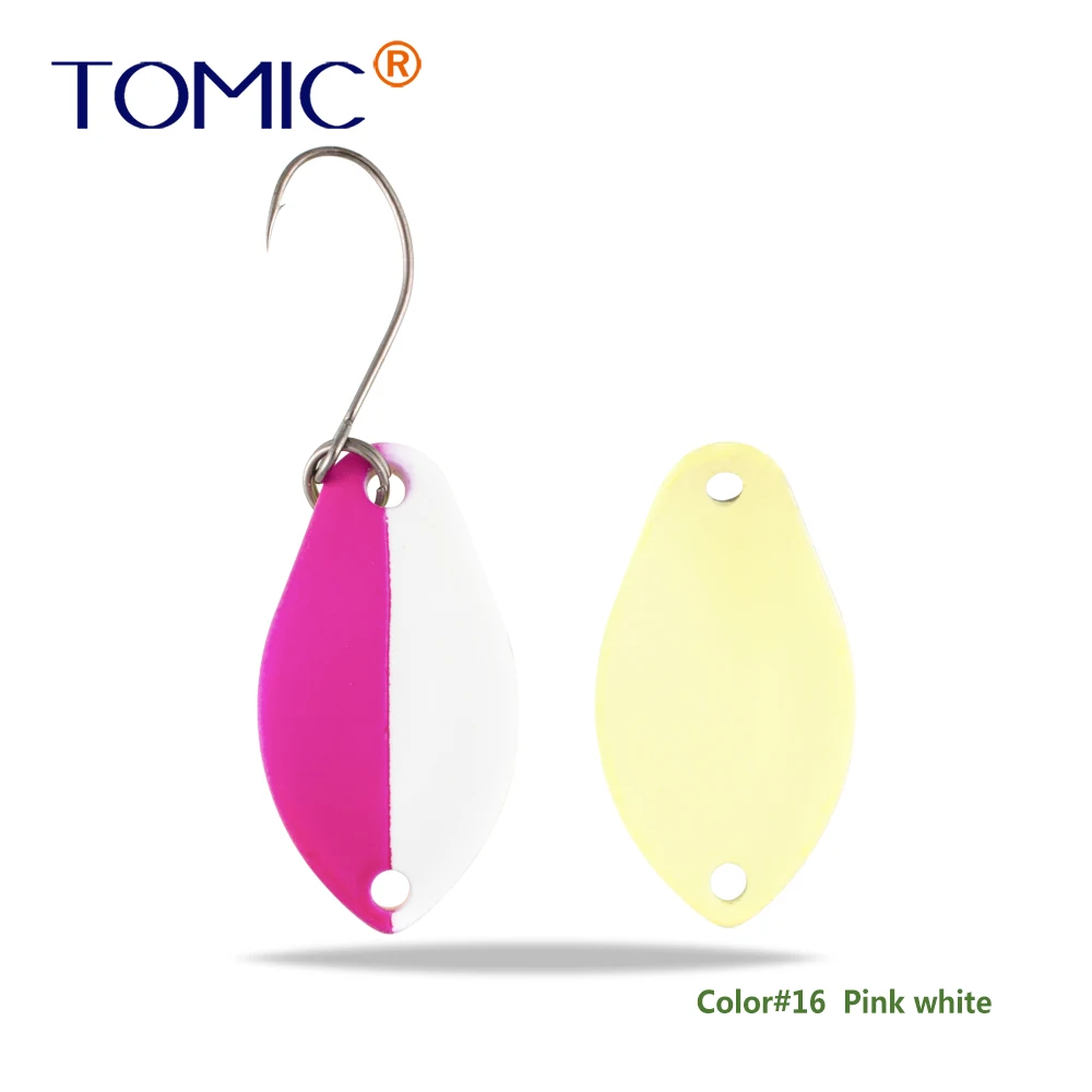 pink white Томик 2 г микро рыболовные приманки латунные форели ложки металлические приманки воблер форель зона pesca Спиннер приманка - Цвет: pink white