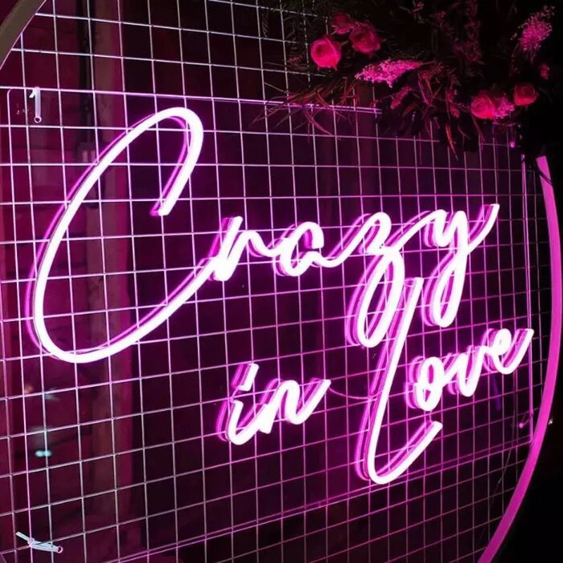 

Custom Made Neon Sign for Crazy In Love Only LED Wall Lights Party Wedding Shop Window Restaurant Birthday Decoration