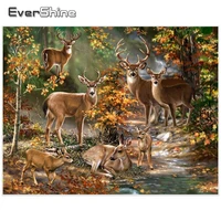 evershine diamond embroidery full drill round animals deer pictures of rhinestones 5d diamond painting new arrivals manual hobby
