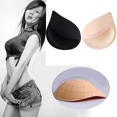 4Pcs/2Pair Sponge Push Up Bra Pads for Women Invisible Insert Swimsuit Bikini Breast Enhancers Chest Cup Pads Bra Accessories