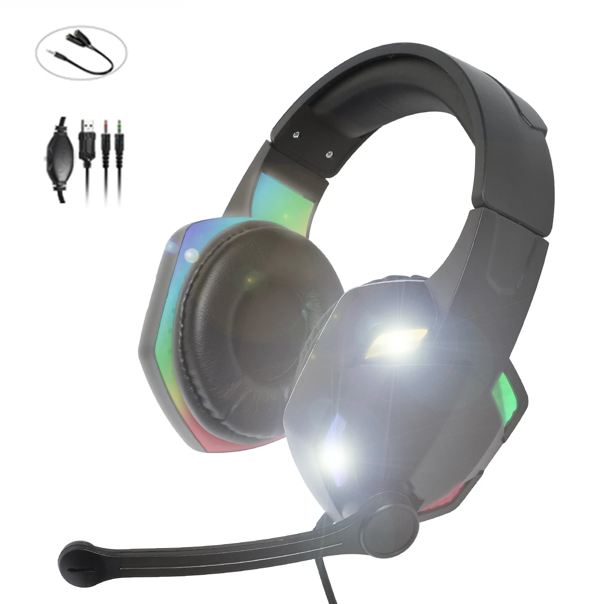 

Headset Wired Gaming Headphones Surround Sound Deep Bass Stereo Gamer Earphones With Microphone For Game XBox PS4 Fifa PC Laptop