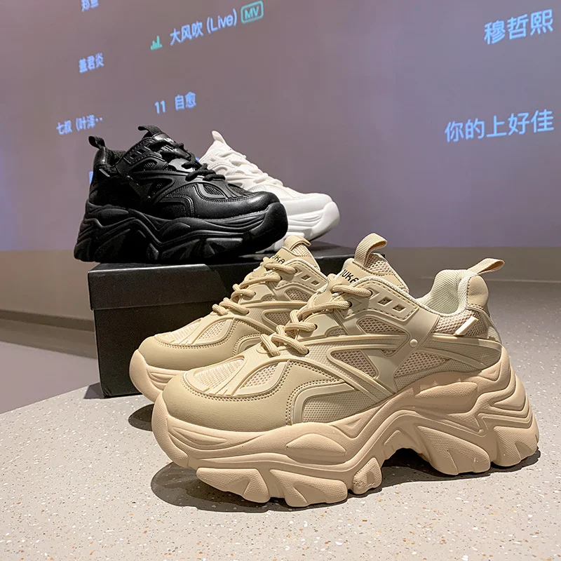 

Women 2021 Height Increasing Women's Sneakers Fashion Brand Design Thick Sole Casual Shoes Ladies Trainers