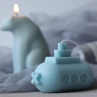 cute 3d submarine creative silicone material handmade candle mold funny diy soap mould candle making mold soap making tools