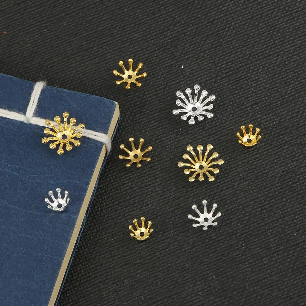 20 шт латунные золотые серебряные полые цветочные концом бусины колпачок для DIY