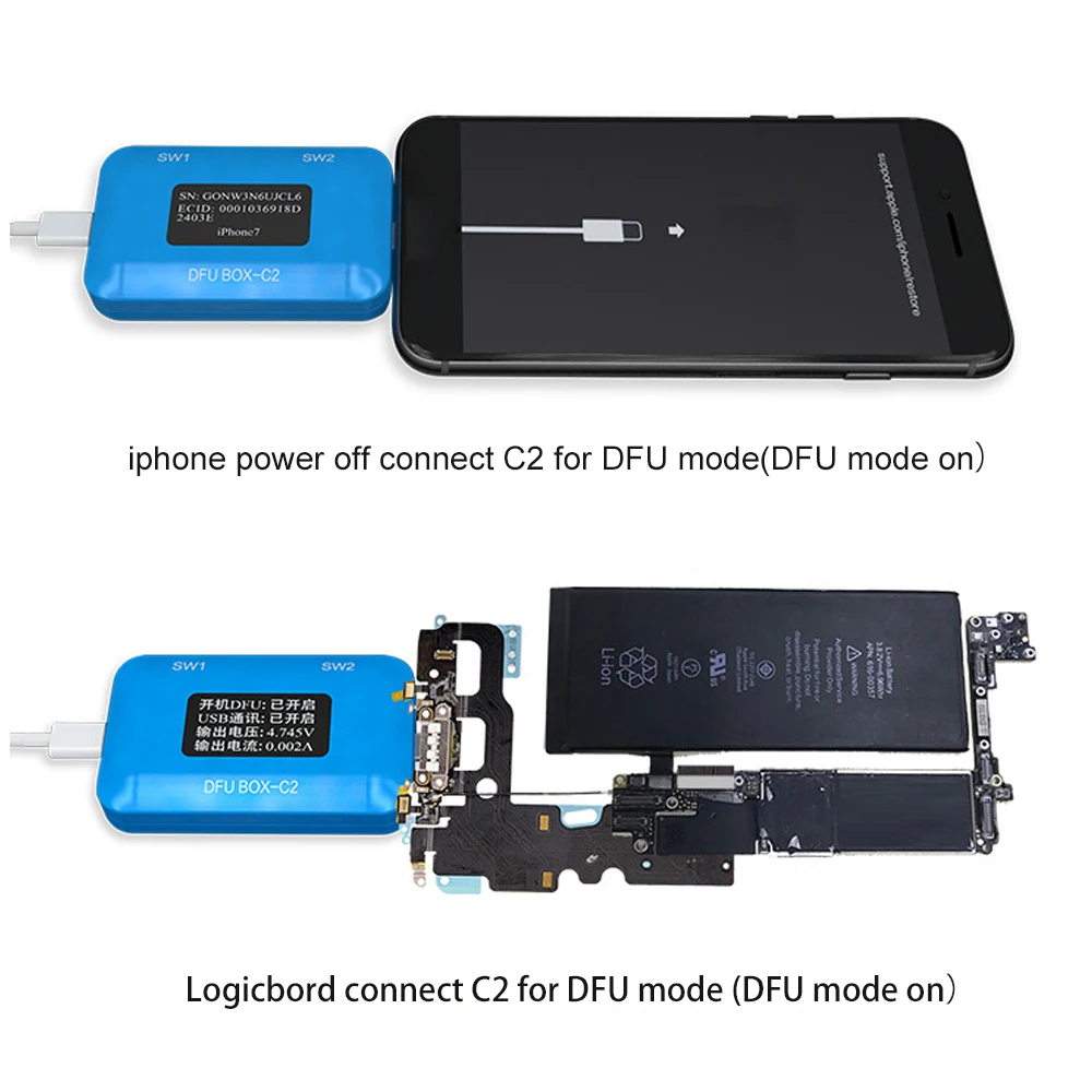 Плата JC DFU BOX C2 восстанавливающая перезагрузку универсальная для DCSD-кабеля Enter IOS SN