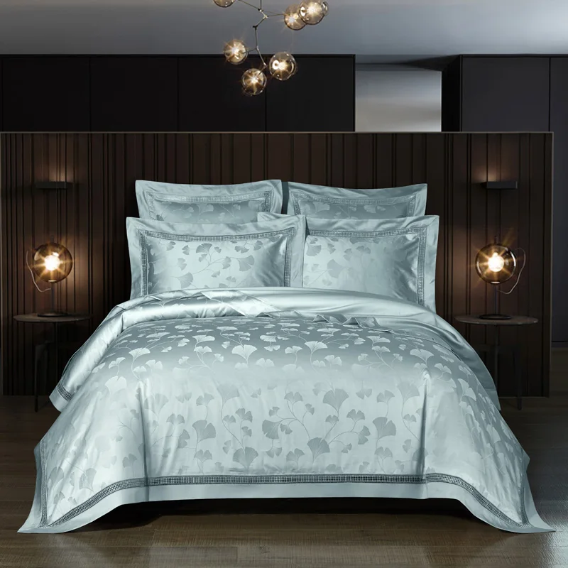 Роскошный жаккардовый пододеяльник в простом стиле 4 шт. сверхмягкий Комплект