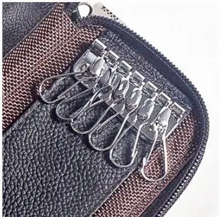 Кошелек мужской из натуральной кожи двойной бумажник на молнии для мелочи Модные