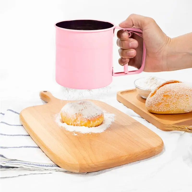 

Upspirit Funnel Shape Flour Sifter Fine Mesh Powder Flour Sieve Icing Sugar Manual Sieve Cup Home Kitchen Baking Pastry Tools