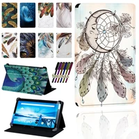 2022 new tablet case for lenovo smart tab p10 10 1p10 lte 10 1 case feather print pu leather stand protective cover