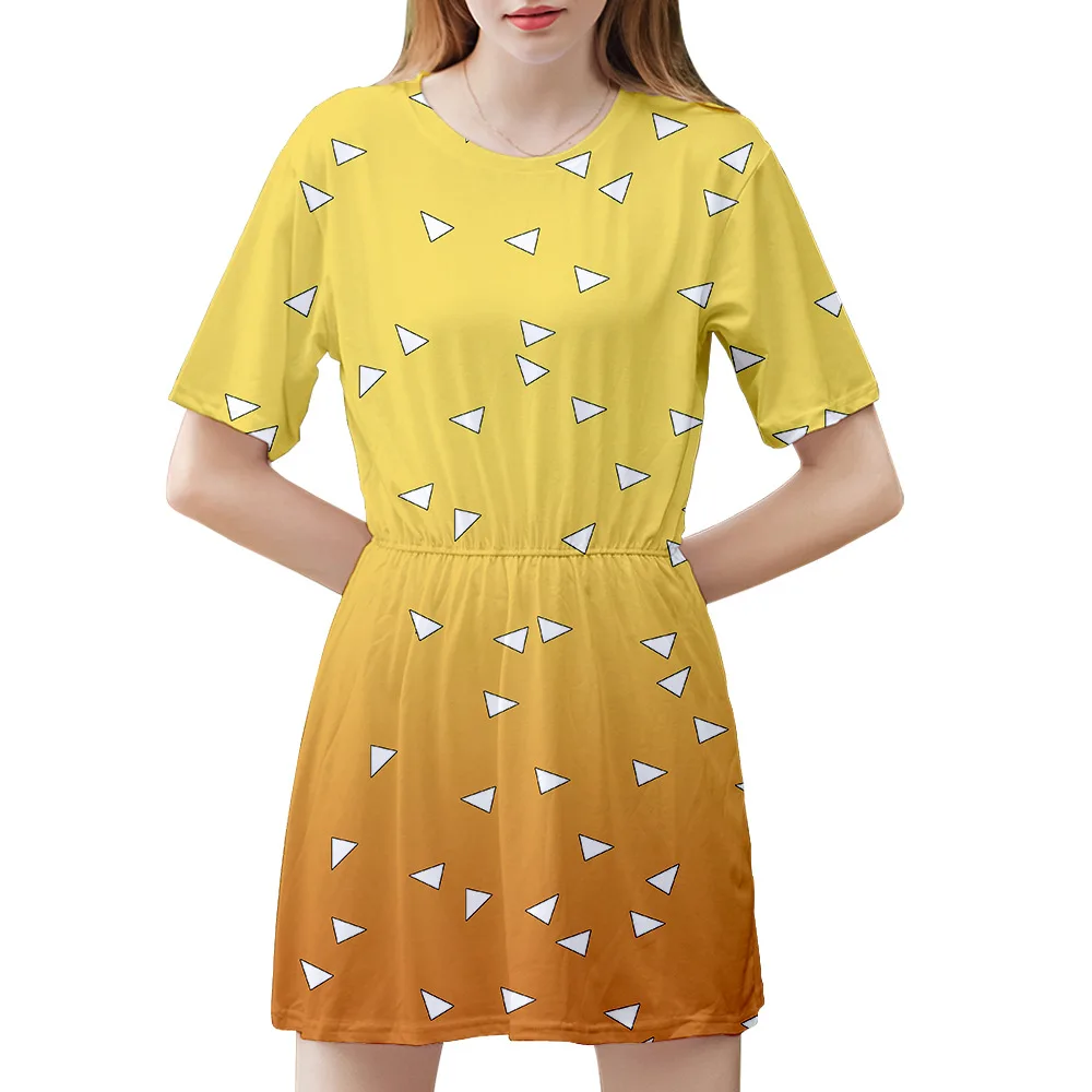 Demon Slayer: Kimetsu no Yaiba Kamado Nezuko dress cosplay costume Kochou Shinobu Iguro Obanai Party women Dresses pleated skirt |