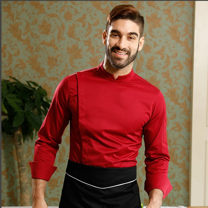 Высококачественная рубашка с длинным рукавом для мужчин шеф повар ресторан