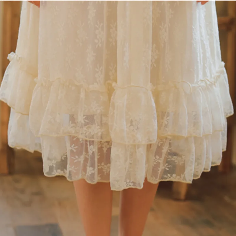 

Vintage Women Dress Retro Lace Palace Style Dress Female Bow Collar Mesh A-Line Mori Girls Dresses Party Vestido De Mujer 2021