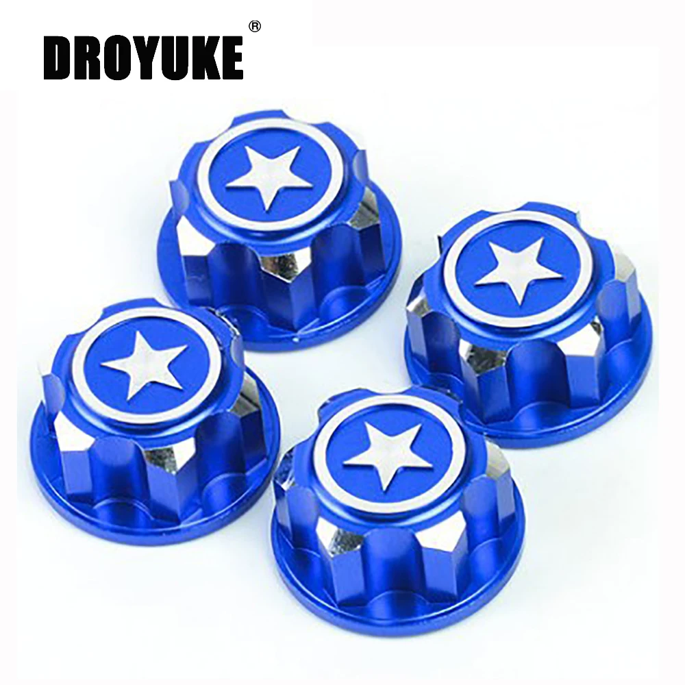 Droyuke 4 шт. RC автомобильные Алюминиевые гайки с шестигранным колесом 17 мм