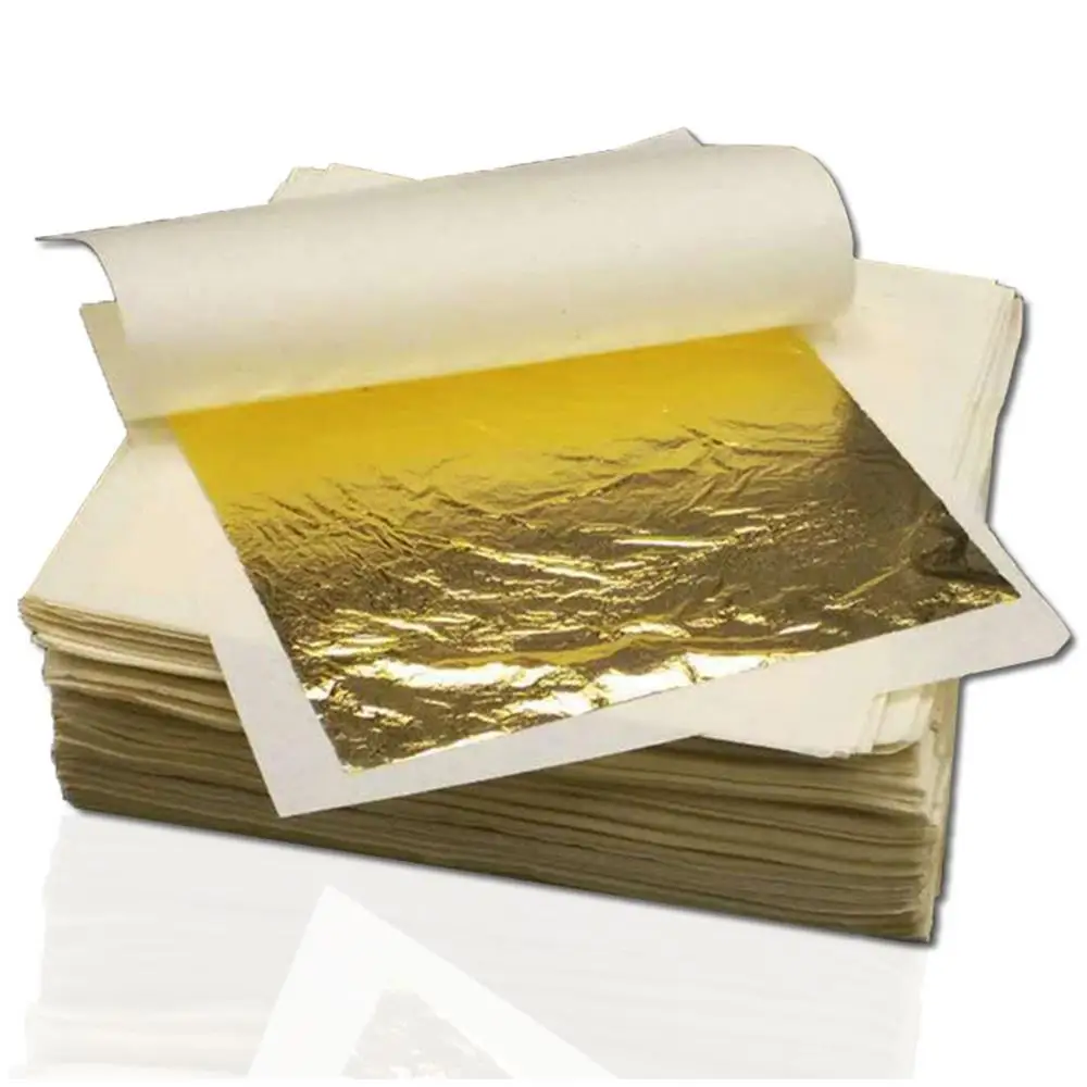 

24K Pure Gold DIY Gold Foil Paper 24K Gold Mask Fashion Gold-Plated Paper Fruits Practical Gilding 4.33x4.33cm
