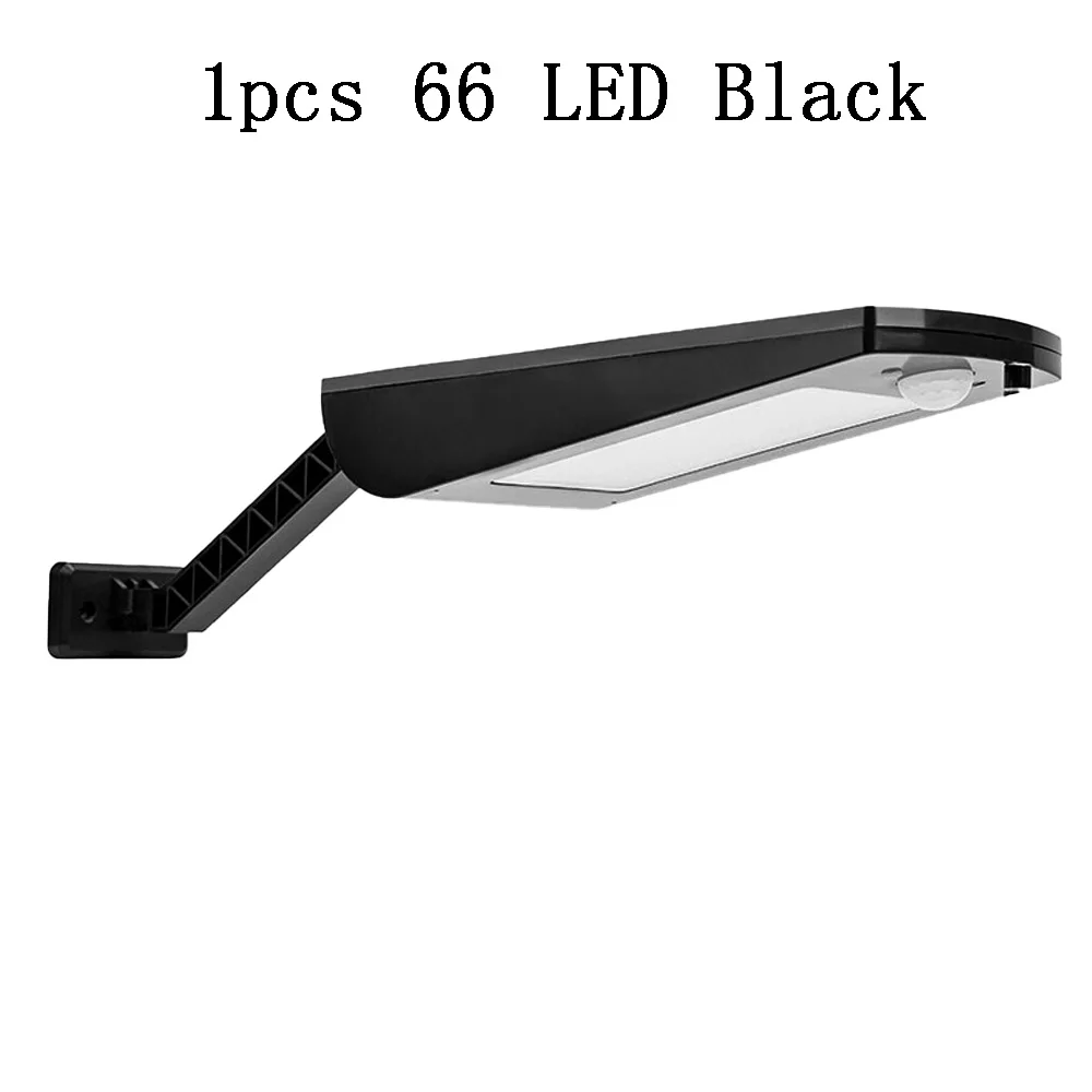 1pcs 66 LED Black 4pcs Solar Lamp 3 Modes Outdoor Waterproof 66 LED Solar Wall Light Adjustable Remote Control For Garden Yard Pathway Lamps - Испускаемый цвет: 1pcs 66 LED Black