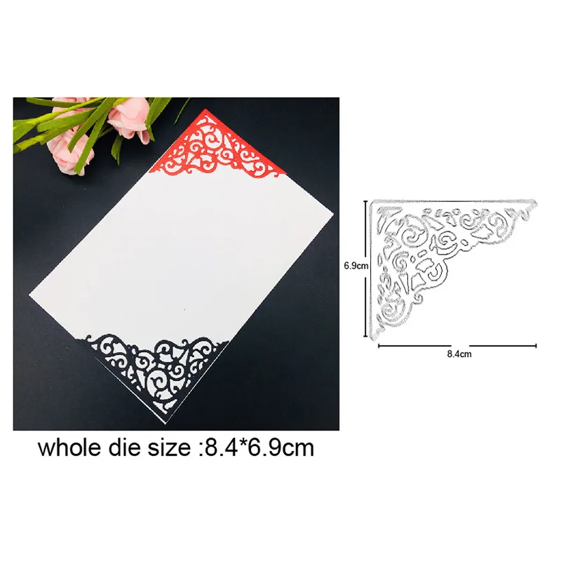 Металлические высекательные штампы кружевная угловая рамка украшение