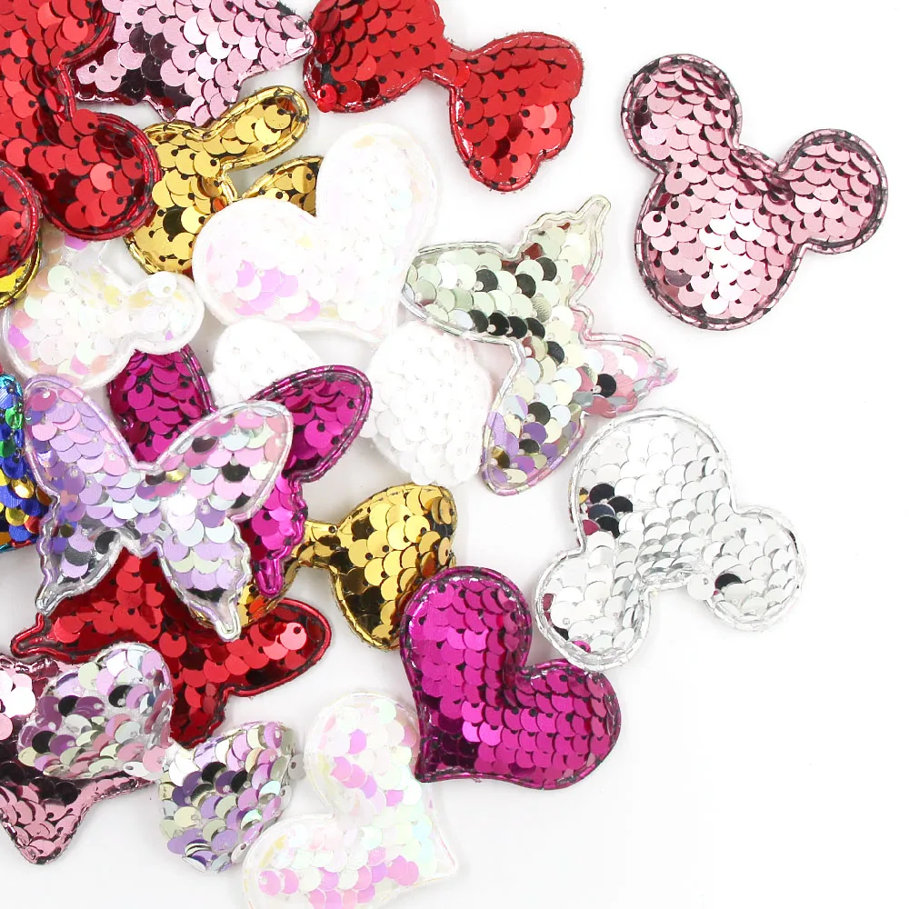 10 шт. блестящих пластырей с сердечками/бабочками/бантиками накладки для девочек