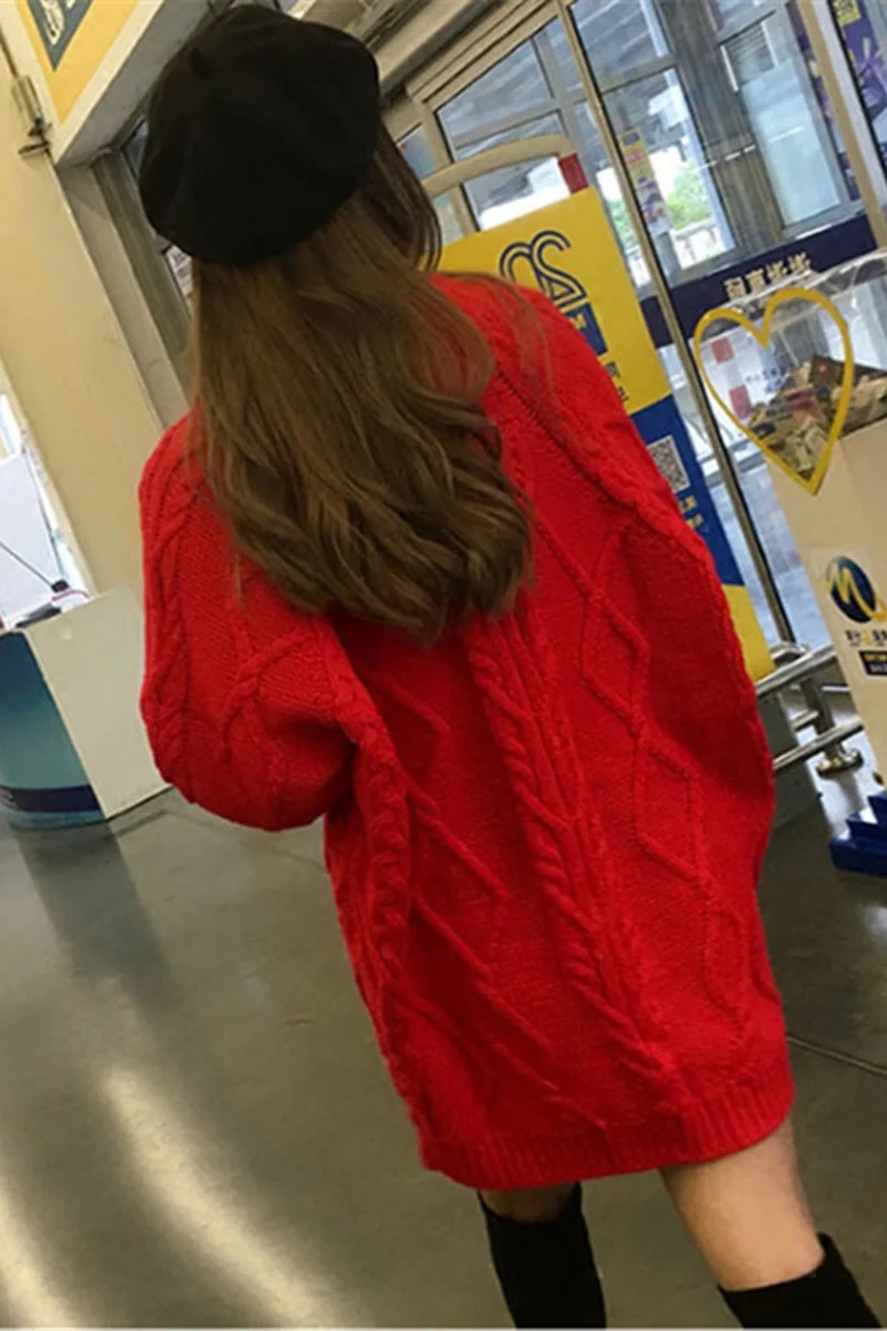 Свитер женский свободный тонкий плотный Осень-зима 2019