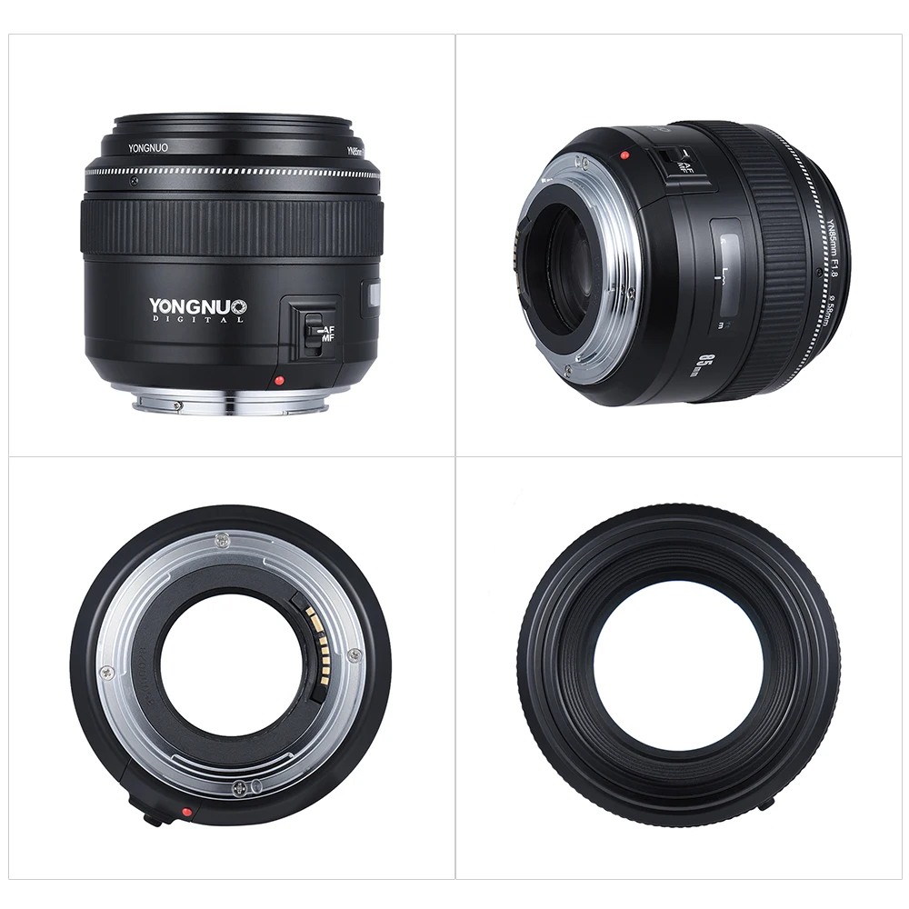 Объектив YONGNUO 85 мм F1.8 Prime AF/MF Средний телеобъектив с полной рамкой для Canon Nikon DSLR