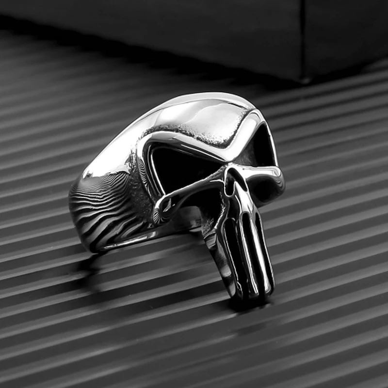Новейшая модель 316L Нержавеющая сталь мужские Каратель Череп Кольца мужской в