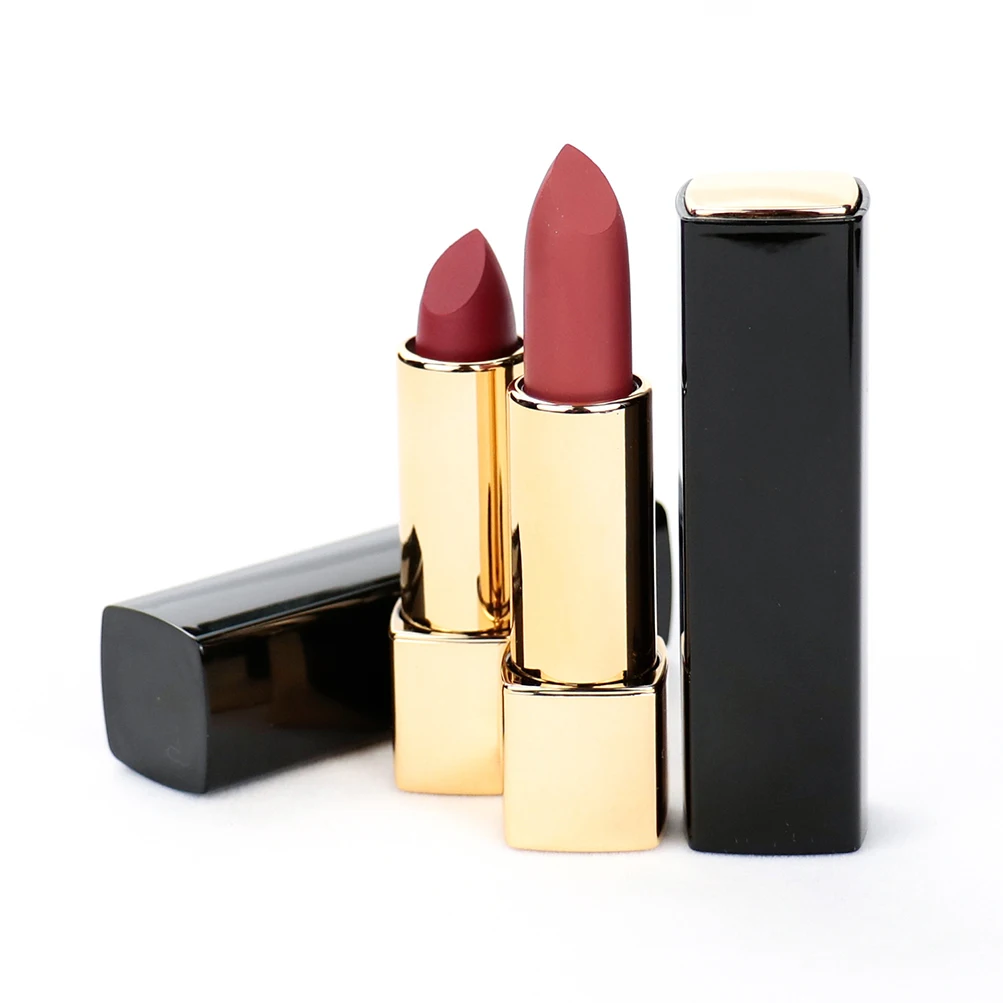 

Private Label Custom Bulk Makeup Black Box Square Tube Lipstick Free Shipping