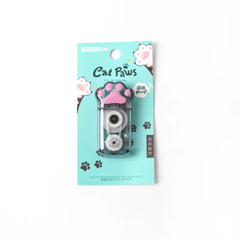 

Creative Cat Claw Correction Tape Pink Cartoon Cat Kawaii Accessories Girl Correction Tape Stationary Supplies