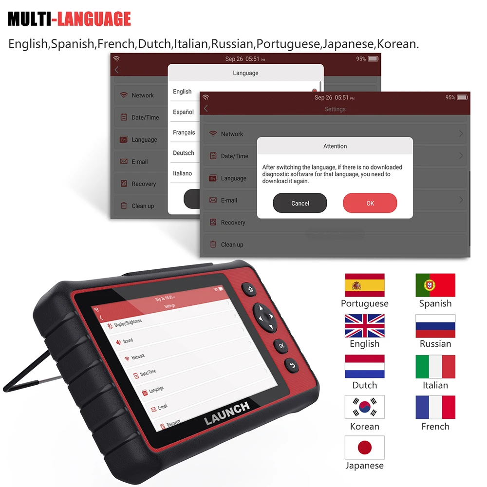 LAUNCH X431 CRP909 профессиональный Авто OBD2 сканер Wifi все системы диагностический инструмент ABS EPB SAS DPF Сброс масла Автомобильный сканер