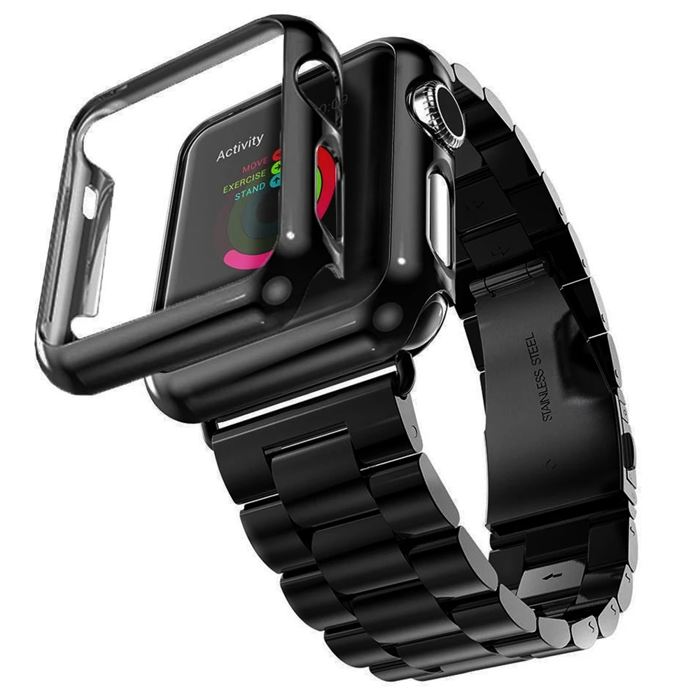 Ремешок для apple watch band Series 5 4 40 мм 44 твёрдый чехол-бампер с полным покрытием
