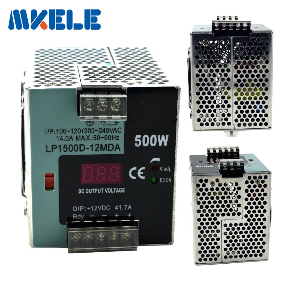 DC 12V 24V 48V Регулируемый импульсный источник питания AC/DC 500W цифровой дисплей