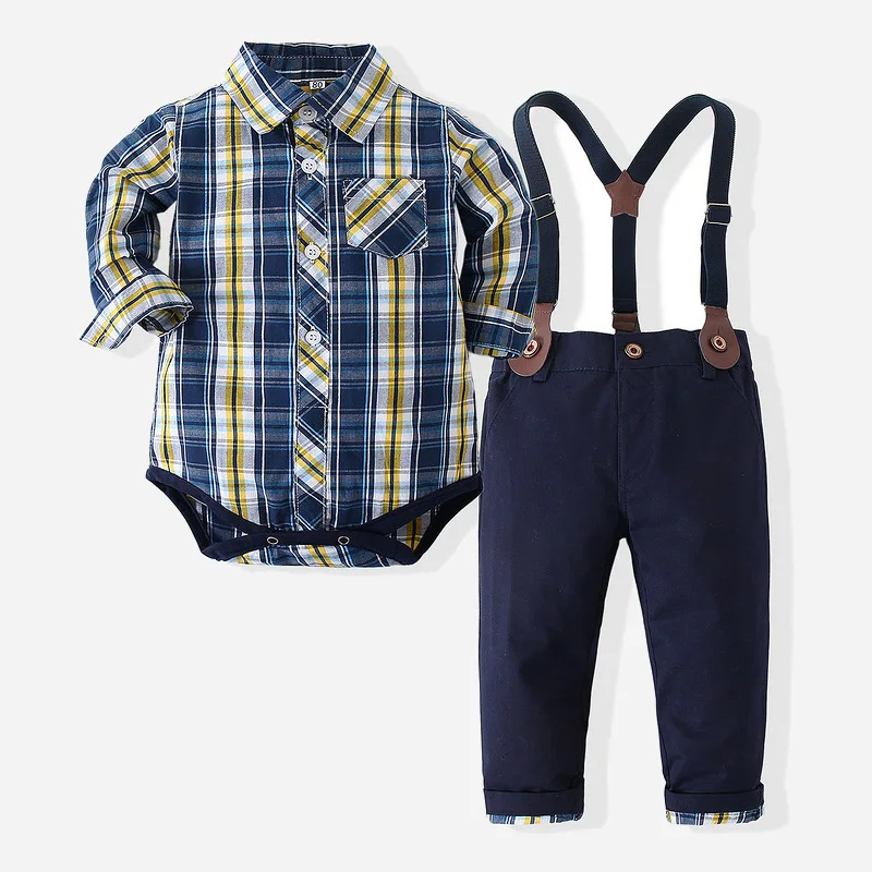 Children Boys Bowknot Clothes Set Baby Gentleman High Quality T-shirt + Jeans Pants Toddler Boy Clothing Children's Rom | Детская