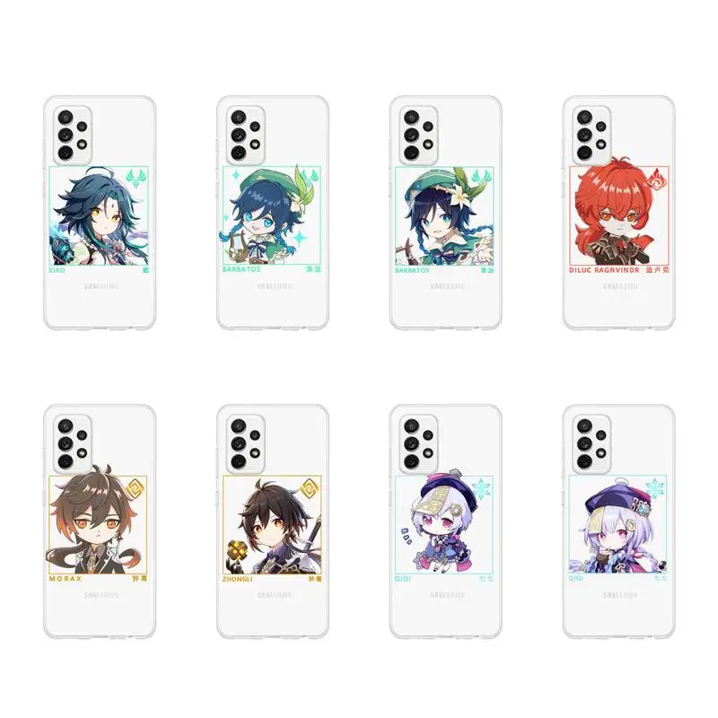 

Genshin impact Anime Phone Case Transparent For Samsung Galaxy A S Note 9 10 51 50 71 70 80 20 21 30s ultra plus