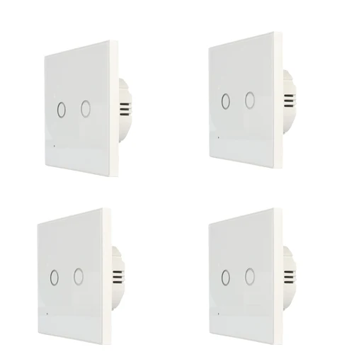 WIFI-2CH-4PCS НЕО Coolcam wifi умный светильник стеклянная панель 2CH 5A беспроводной сенсорный переключатель Поддержка Google Assistant Alexa и IFTTT - Цвет: WIFI-2CH-4PCS